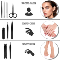 Ensemble de manucure et pédicure professionnel en acier inoxydable durable, export direct d'usine, kit de soins personnels haut de gamme pour les voyages