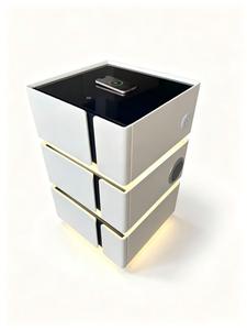 Table de chevet intelligente avec chargeur sans fil, lumière RGB tactile, haut-parleur Bluetooth USB, armoire de chevet moderne - Product Image 4