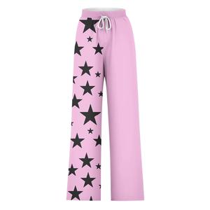 Pantalon décontracté pour femme, coupe large, taille haute, évasé, avec cordon de serrage, élastique, coupe ample, écologique, avec poches, tendance - Product Image 3