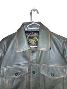 เสื้อแจ็คเก็ตหนังแท้บุผ้าไหมซาตินสำหรับผู้ชาย ซิปแบบนูน - Product Image 5