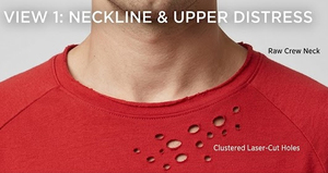 T-shirts déchirés pour hommes style streetwear, à épaules tombantes, pour tenue décontractée - Product Image 4