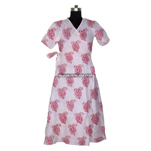 Automne printemps femmes maison Maxi robe en gros indien coton peignoir à la main Floral Kimono vêtements de nuit - Product Image 5