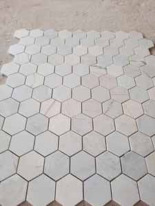 Mosaïque de marbre en forme irrégulière moderne, coquille argentée nacrée, pour mur intérieur, crédence, chambre, escalier - Product Image 2