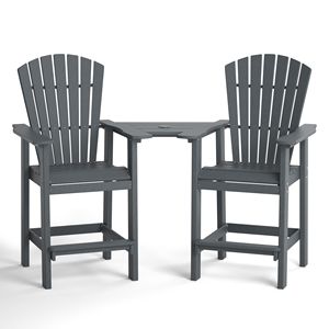 Per tutte le stagioni sedie da esterno con braccio Adirondack Set sgabelli da giardino da giardino rimovibili da tavolo in legno - Product Image 5