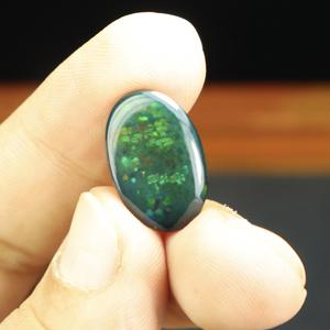 Opale noire naturelle, cabochon ovale poli, 8,25 carats, motif nid d'abeille, multicolore, pierre précieuse en vrac - Product Image 3