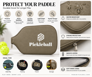Funda Protectora para Raqueta de Pickleball Gris, con Núcleo de Panal, de Microfibra Suave, con Cierre, para Entrenamiento Deportivo, con Logotipo Personalizado - Product Image 4