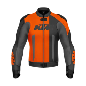 Blouson de moto professionnel pour homme en cuir de vachette véritable, équipement de protection CE Niveau 2 avec bosse dorsale - Product Image 1