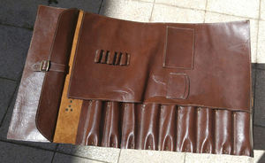 Estuche Portaherramientas Ligero de Cuero Genuino, Estuche Enrollable para Lápices de Cuero Auténtico, Estuche Plegable Multiusos, Bolsa Enrollable Clásica para Herramientas - Product Image 4