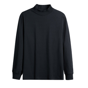 OEM Mens Long Sleeve <b>T</b> <b>Shirt</b> High Neck Ribbed Cuffs Solid Color Loose Fit Casual Student Base Layer <b>Shirt</b> Autumn Winter <b>T</b> <b>Shirt</b> - Product Image 6