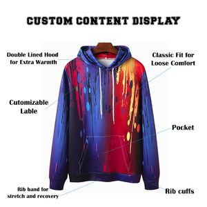 Sudadera con Capucha Personalizada Unisex, Sudadera de Moda Urbana para Invierno, Ligera y Cálida, 100% Poliéster, Estampado, Marca Privada - Product Image 5