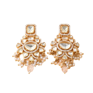Professionnels de la fabrication de boucles d'oreilles suspendues cloutées en pierre de Moissanite parfaites pour les occasions spéciales de l'Inde au prix de gros - Product Image 1