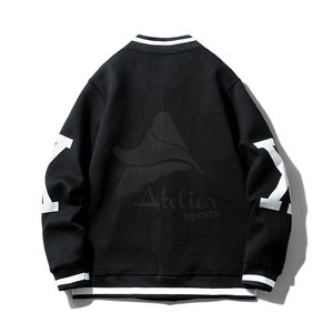 เสื้อแจ็คเก็ตเลตเตอร์แมนผู้ชาย แฟชั่นลำลอง สตรีทแวร์ เสื้อคลุมกันหนาว ติดกระดุมด้านหน้า เสื้อผ้าผู้ชายมีสไตล์ ใส่ได้ทุกวัน - Product Image 2