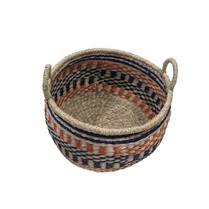Panier rond multicolore en jonc de mer, fait main, pour rangement, vente en gros, écologique, fabriqué au Vietnam - Product Image 5