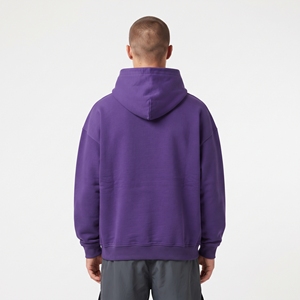 Sweat à capuche personnalisé pour homme avec logo en strass, 100 % coton, violet, imprimé, style streetwear, coupe oversize, vente en gros - Product Image 6