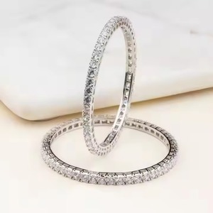 925 <b>Silver</b> Tennis Solitaire Moissanite 5MM for Certified 14K Gold Plated Charm <b>Bracelets</b> for Men's for Gifts Parties - Product Image 3