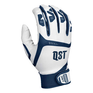 Guantes de bateo de béisbol de cuero blanco y negro personalizados Equipo de calidad premium para adultos y jóvenes Equipo de alta calidad - Product Image 5