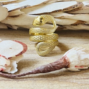 Anillos de Serpiente de Diseño Único, Joyería Gótica de Latón para Mujer, Chapado en Oro de 18k, Anillo Enrollado con Diseño Animal, Elegante, para Boda, Venta al por Mayor/OEM/ODM - Product Image 5