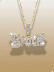 Luxury Vvs Iced Out Moissanite Letter <b>Pendant</b> Hip Hop 925 Sterling <b>Silver</b> <b>Pendant</b> Custom <b>Initial</b> Latter <b>Pendant</b> Gift For Her - Product Image 2