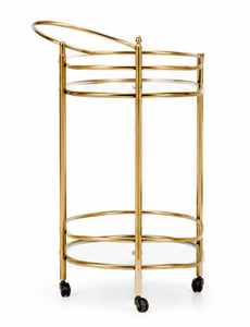 Carrito de Servicio para Cócteles, Mueble Moderno para el Hogar, Colección Premium para Restaurantes, Hoteles y Hostelería, Carrito de Bar Dorado Móvil - Product Image 4