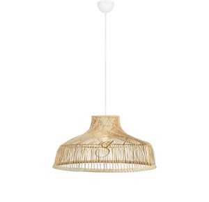 Modern Rattan <b>Lampshade</b> Flared Bell Pendant Light Shade Wide <b>Wicker</b> Hanging Lamp Cover for Bedroom Decor - Product Image 2