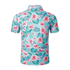 เสื้อยืดกอล์ฟผู้ชายผ้าโพลีเอสเตอร์ 100% ลายปักป้องกันรอยยับ พิมพ์ลายถัก ออกแบบโลโก้ใหม่ตามสั่ง - Product Image 5