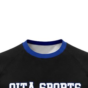 Unisex Black Blue Sublimation Netball <b>Shirt</b> <b>Polyester</b> Short Sleeve Crewneck Athletic Sports Wear Team Training Match Apparel - Product Image 3