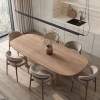 Table à manger moderne en bois avec 8 chaises, style antique, pour salle à manger, maison, villa, appartement