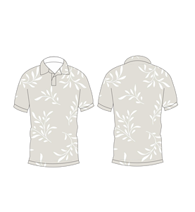 เสื้อโปโลผู้ชายสีเบจพิมพ์ลายใบไม้สีขาวลำลองแขนสั้นแฟชั่นฤดูร้อน - Product Image 6