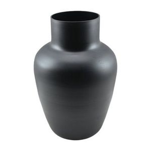 Jarrón Decorativo de Metal para Mesa, Color Negro, Boca Ancha - Product Image 1