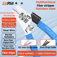 Dénudeur de fibre optique multifonctionnel SHRUI P7+ P8+ P9 avec lingette de nettoyage pour fibre nue, câble de descente, ciseaux en kevlar