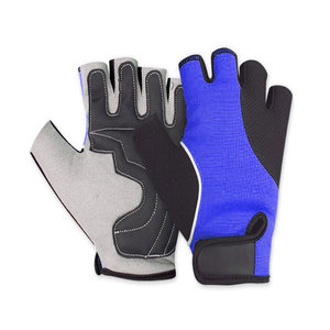 Running Gloves Half-Finger Gray Black Orange Breathable Leather Portable Adult Sport in Best Sale - Product Image 4
