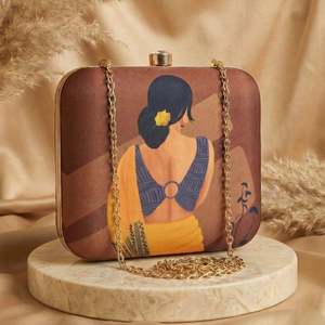 Pochette de Soirée Premium pour Femmes Indiennes, Imprimée, Style Ethnique Brodé, Sac à Main pour Mariages et Événements - Product Image 1