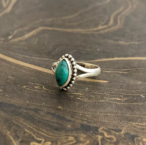 Vintage 925 <b>Sterling</b> <b>Silver</b> Turquoise <b>Ring</b> Bezel <b>Set</b> Marquise Gemstone Unisex Everyday Wear Jewelry - Product Image 3