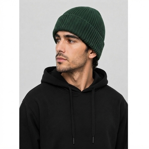 Men Folded Cuff Knit Beanie <b>Hat</b> Soft Acrylic Winter <b>Cap</b> Stretch Fit Warm Comfortable Casual Outdoor Sports Headwear - Product Image 4