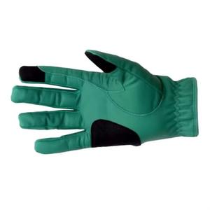 Gants d'équitation pour femmes en cuir véritable couleur unie, respirants, avec fermeture auto-agrippante, coupe mi-haute, ajustement régulier, beige - Product Image 5