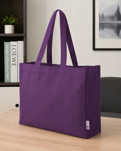 Custom Recycled Polycotton Tote Bag with Inside Pocket 220GSM Large Reusable Promotional Shopping Bag Wholesale Bulk B2B OEM ODM - Product Image 5