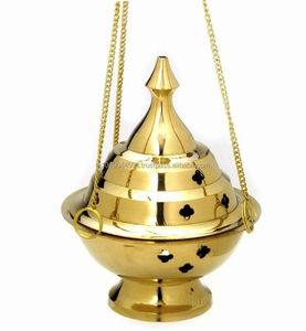 เตาเผาเครื่องหอมแบบแขวนทำจากทองเหลือง ใช้ถ่าน สำหรับตกแต่งบ้าน - Product Image 6