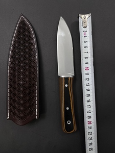 มีดล่าสัตว์ สแตนเลสสตีล มีดแคมป์ปิ้ง ใบมีดแบบ Fixed Blade ด้ามจับ Werzalit พร้อมปลอกหนัง - Product Image 3