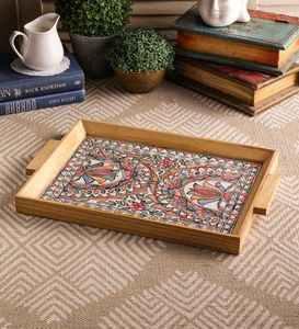 Handcrafted Coastal Wooden Tray Customized Color Rectangle Shape Polished Finish for Tea Snacks Serving Decorative Platter - Product Image 4