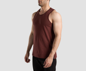 Débardeurs pour hommes en coton biologique naturel respirant, personnalisables OEM, couleur unie, débardeurs d'été sans manches, débardeurs de yoga pour hommes - Product Image 3