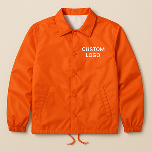 Plus Size <b>Men's</b> Coaches Waterproof Windbreaker <b>Jacket</b> Breathable Fleece Lining Custom Logo Design 100% Polyester - Product Image 3