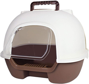 <span class=keywords><strong>Bac</strong></span> à litière pour chat à <span class=keywords><strong>double</strong></span> porte, grande capacité, avec poubelle optionnelle, 75 L, en PP, facile à nettoyer, anti-éclaboussures, multicolore - Product Image 1
