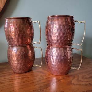 Copper mule mug <b>set</b> hammered handcrafted <b>beverage</b> cups reusable premium drink <b>serving</b> mugs durable - Product Image 5