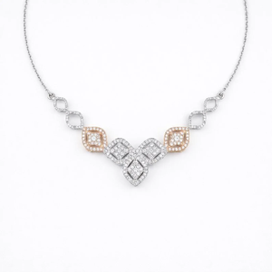 Collar con Colgante de Diamante Geométrico, Chapado en Oro Rosa, Cadena de Serpiente de Acero Inoxidable, Joyería Clásica para Mujer para Uso Diario - Product Image 3