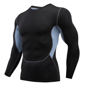 Men's Full Sleeve Rash Guard <b>Black</b> Quick Dry Spandex Polyester <b>Compression</b> <b>Shirt</b> - Product Image 3
