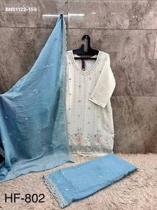 Collection de Plazzo-Suit-Dupatta prêts-à-porter brodés, de haute qualité et croquants, pour exportateur indien, vente en gros - Product Image 4