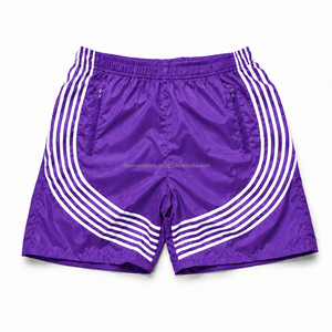 Nylon <b>Windbreaker</b> Short Waterproof <b>Beach</b> Elastic Print Solid Drawstring Gym Sweat Nylon <b>Windbreaker</b> Short - Product Image 4