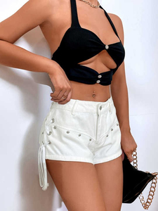 Nouvel Arrivage Short en Jean Sexy Taille Mi-Haute pour Femme, Qualité Supérieure, Mode Estivale 100% Coton - Product Image 4