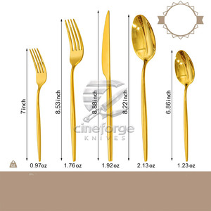 Ensemble de couverts écologiques de haute qualité en acier inoxydable, ensemble de couverts faits à la main, ensemble d'outils de cuisine - Product Image 2
