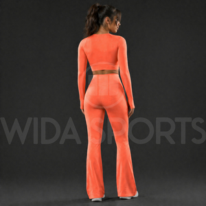 Conjunto de Yoga Moderno para Mujer, Leggings de Cintura Alta, Top de Manga Larga para Gimnasio, Transpirable, Ecológico, Elástico en Cuatro Direcciones, Ropa Deportiva - Product Image 2